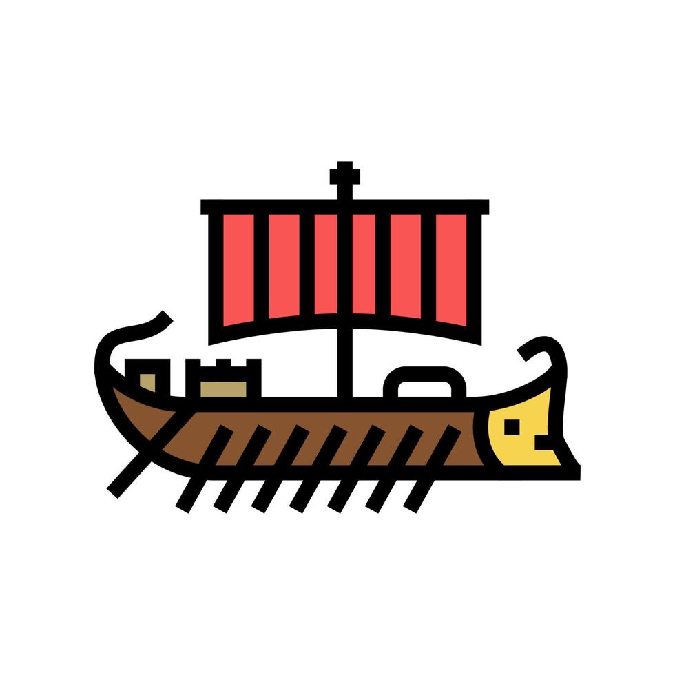 Schiff antiken Rom Farbe Symbol Vektor Illustration
