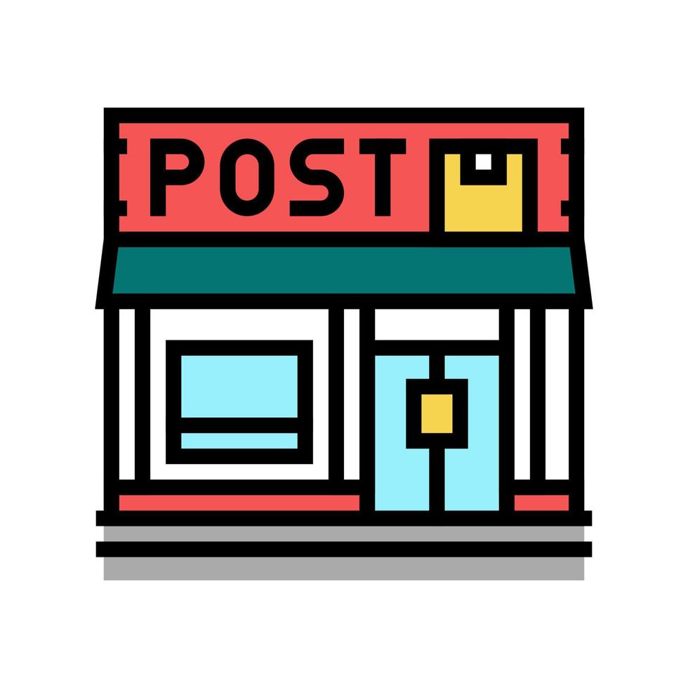 postkontor färg ikon vektor illustration