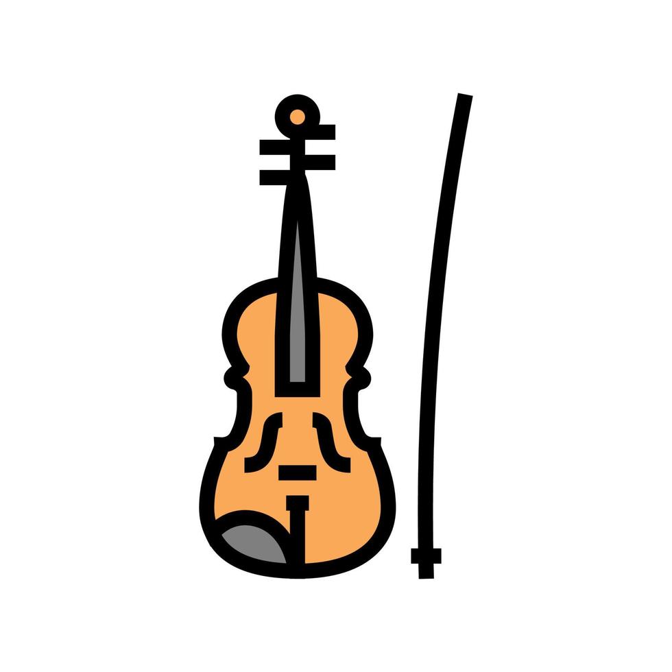 violin musik instrument färg ikon vektor illustration