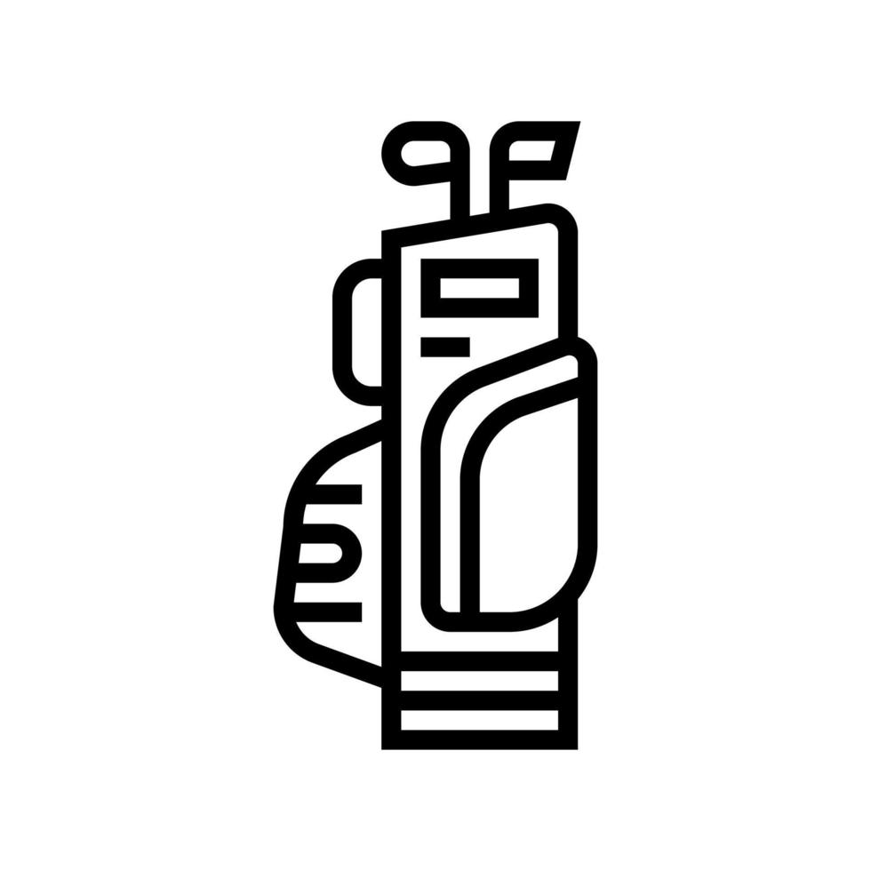 Golfschläger Tasche Symbol Leitung Vektor Illustration