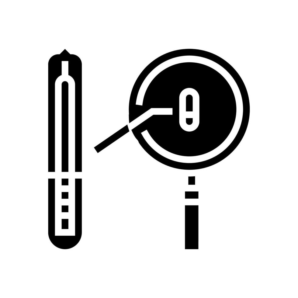 Researching rfid chip glyph icon vector illustration