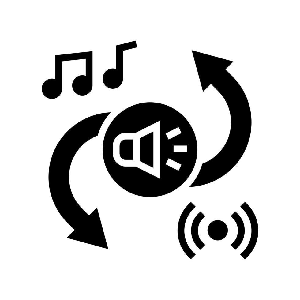 Glyphensymbol-Vektorillustration für Audiokonverter vektor