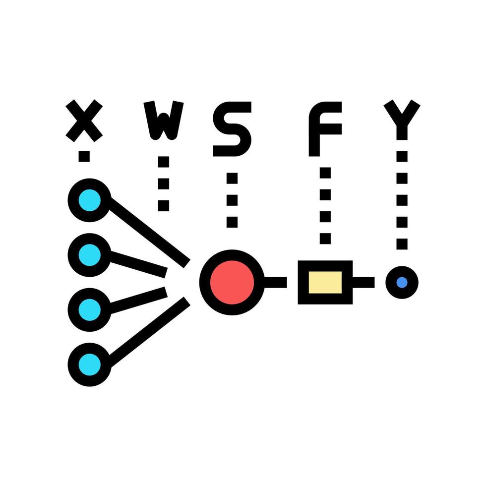 Mathematisches Modell, neuronales Netzwerk, Farbsymbol, Vektorgrafik vektor