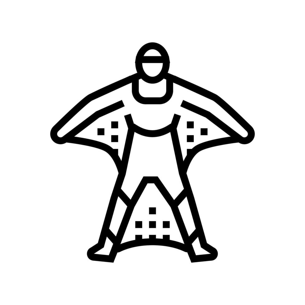 Wingsuit Flug Sport Mann Symbol Leitung Vektor Illustration