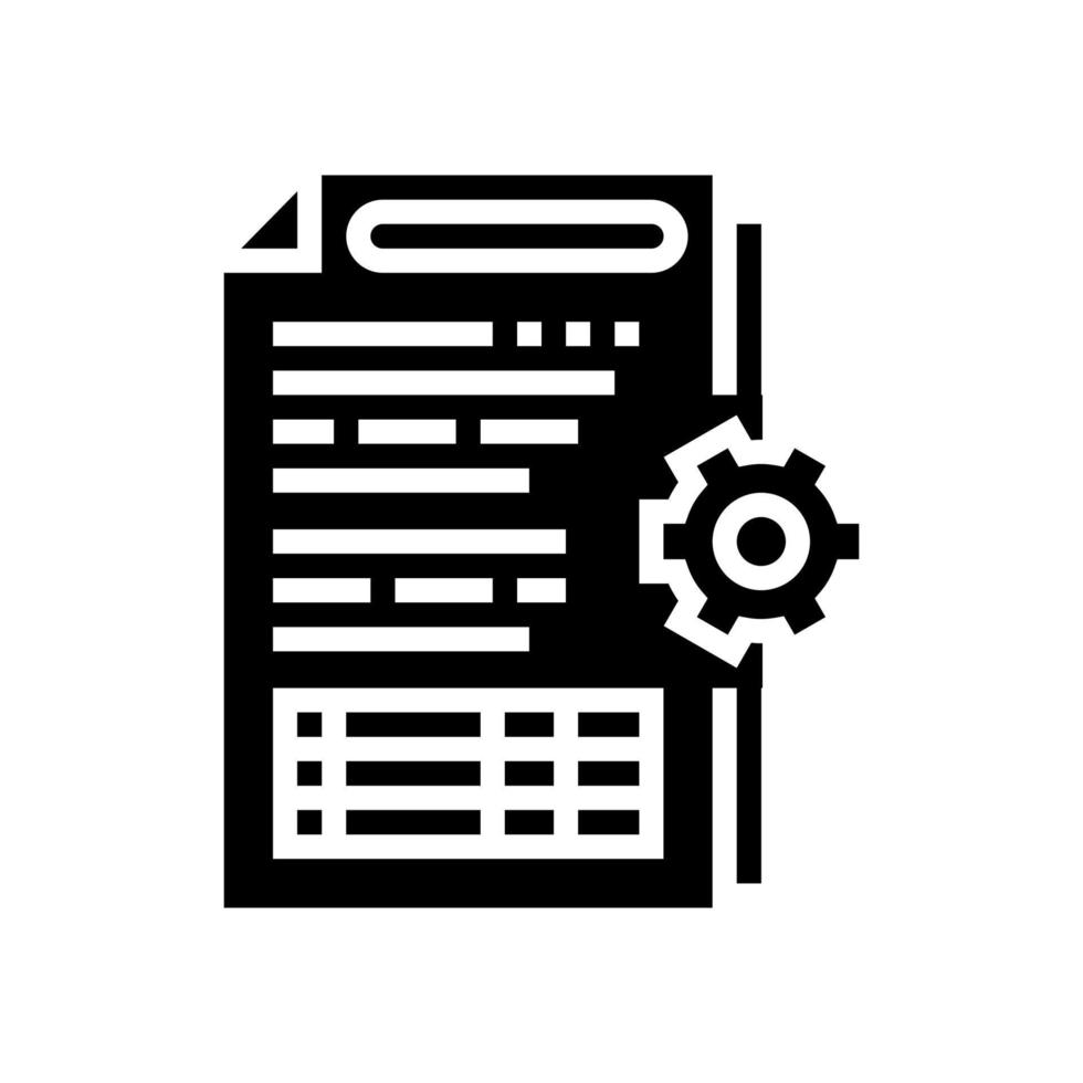 Audit von betrieblichen Prozessen und internen Kontrollsystemen Glyphensymbol-Vektorillustration vektor