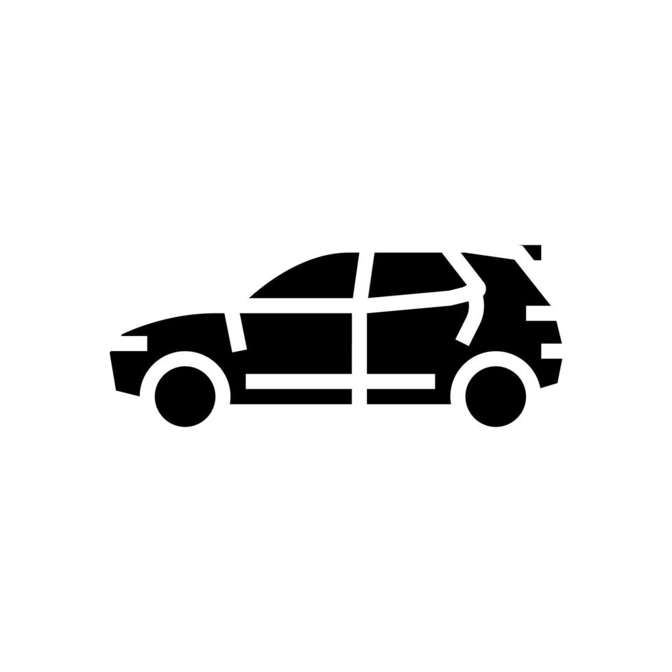 suv-auto-glyphensymbol-vektorillustration vektor