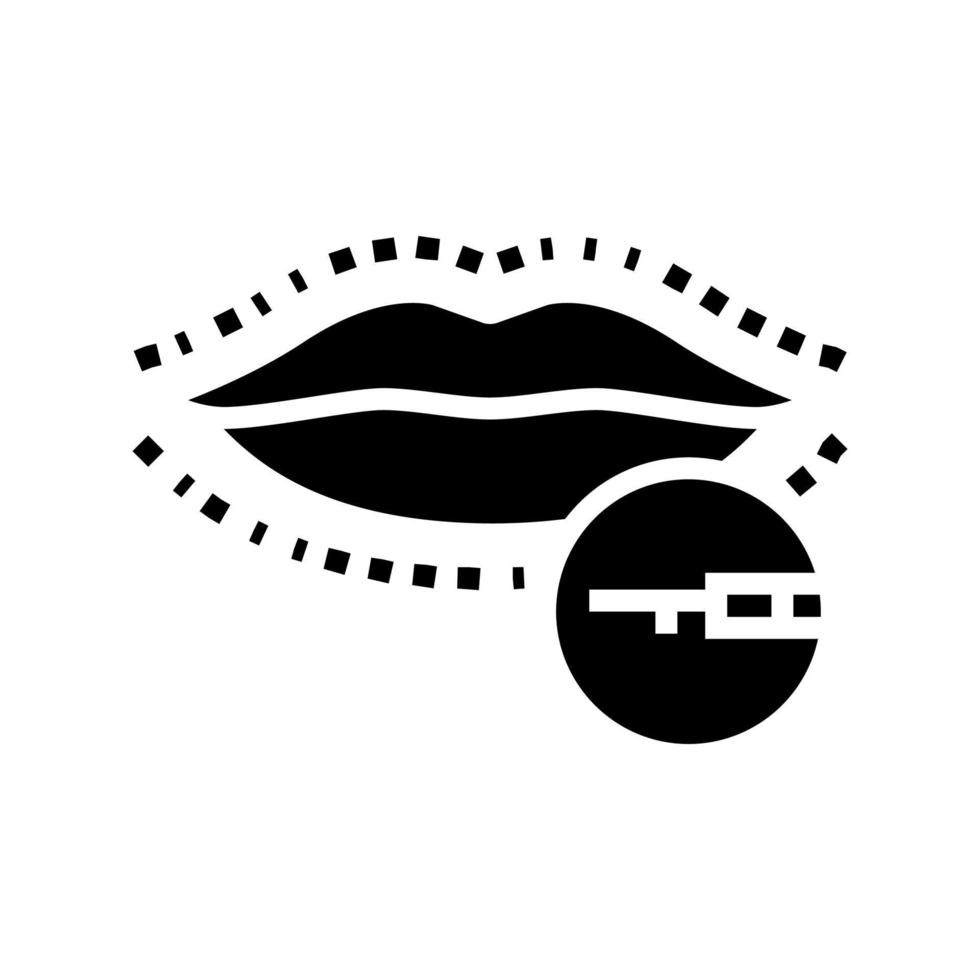 Lippen Chirurgie Glyphe Symbol Vektor Illustration