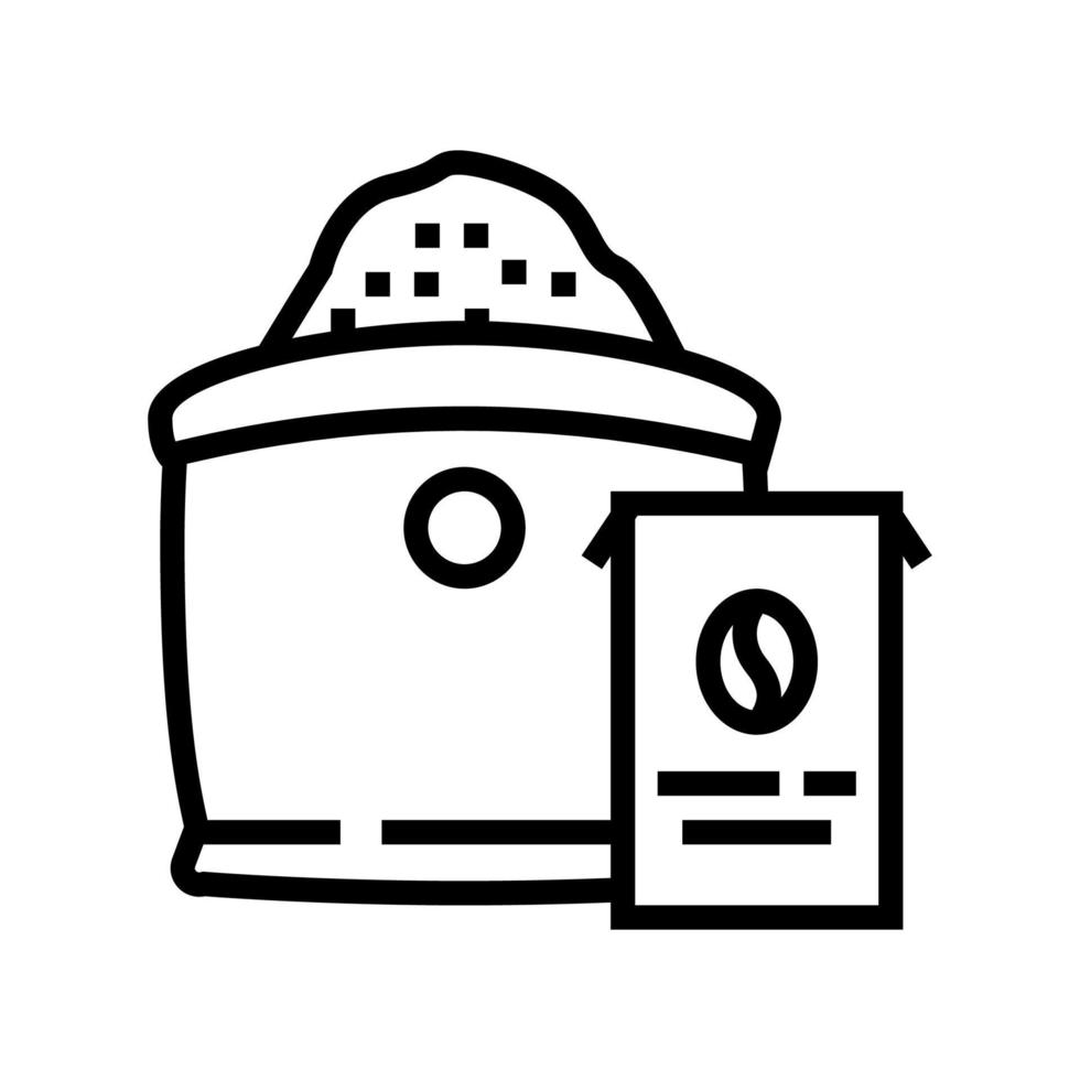 gemahlene Kaffeebeutellinie Symbol Vektor Illustration