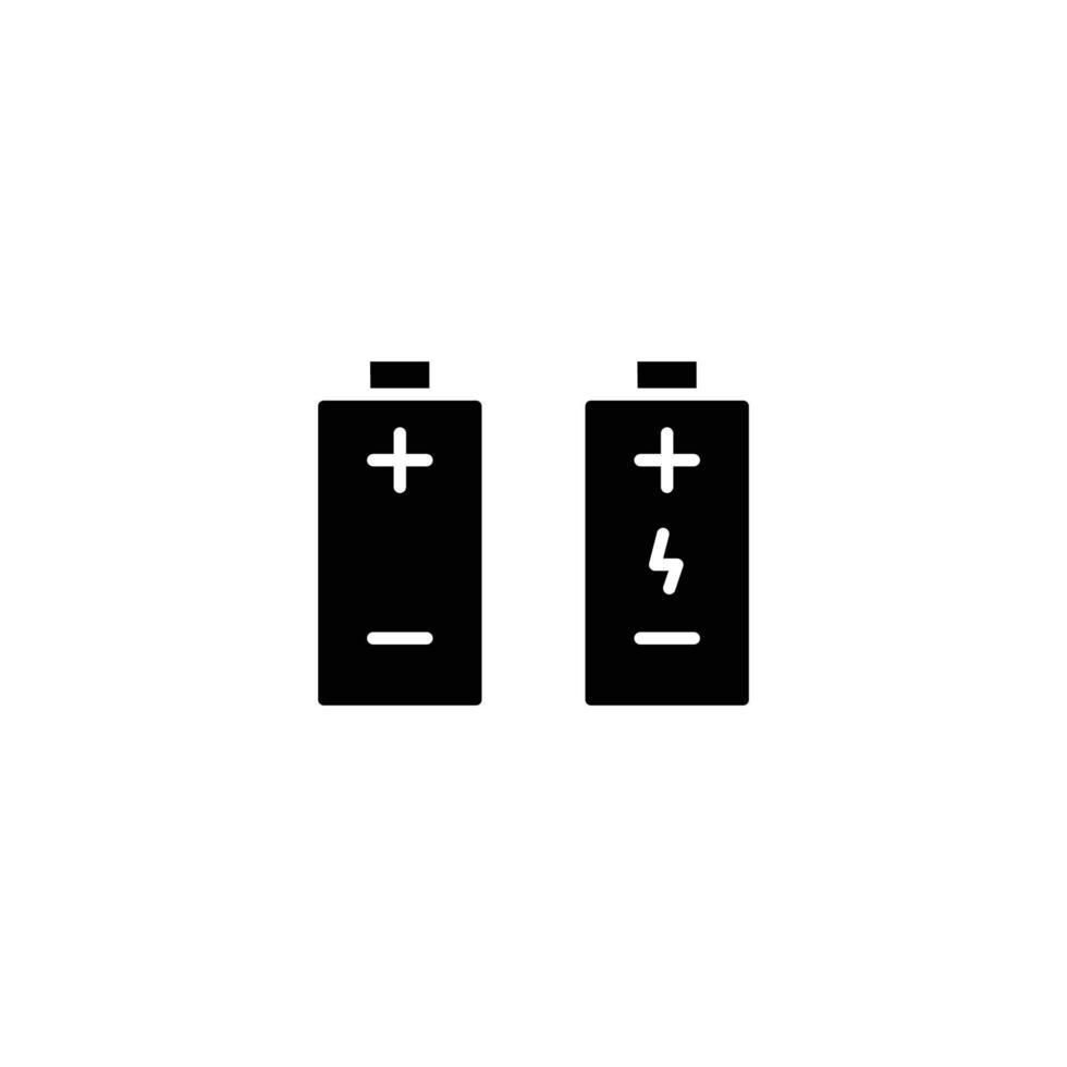 Batteriesymbol. Symbol im Zusammenhang mit Elektronik, Technologie. solider Symbolstil, Glyphe. einfaches Design editierbar vektor