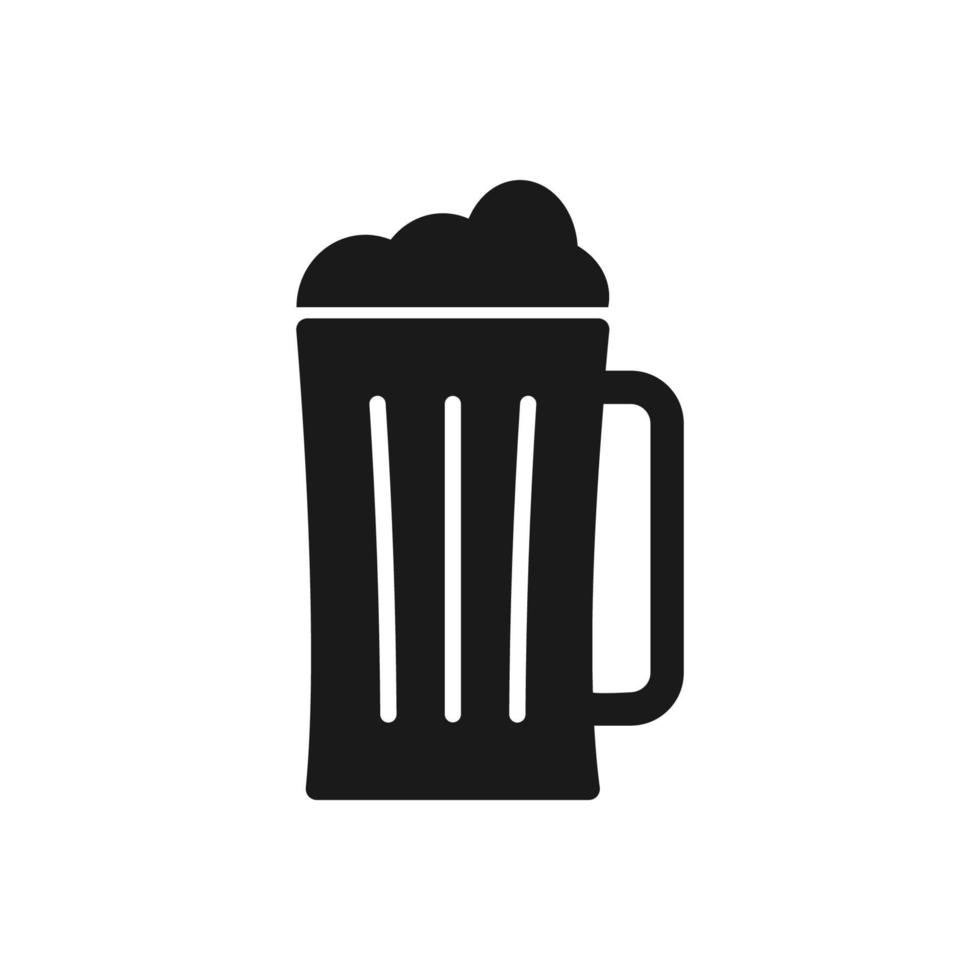 ett glas öl illustration i trendig fplatt design vektor