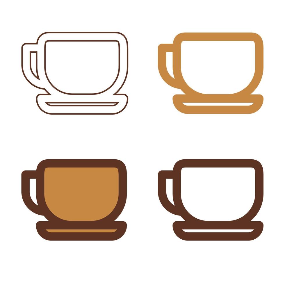 Cup-Icon-Set isoliert auf weißem Hintergrund vektor