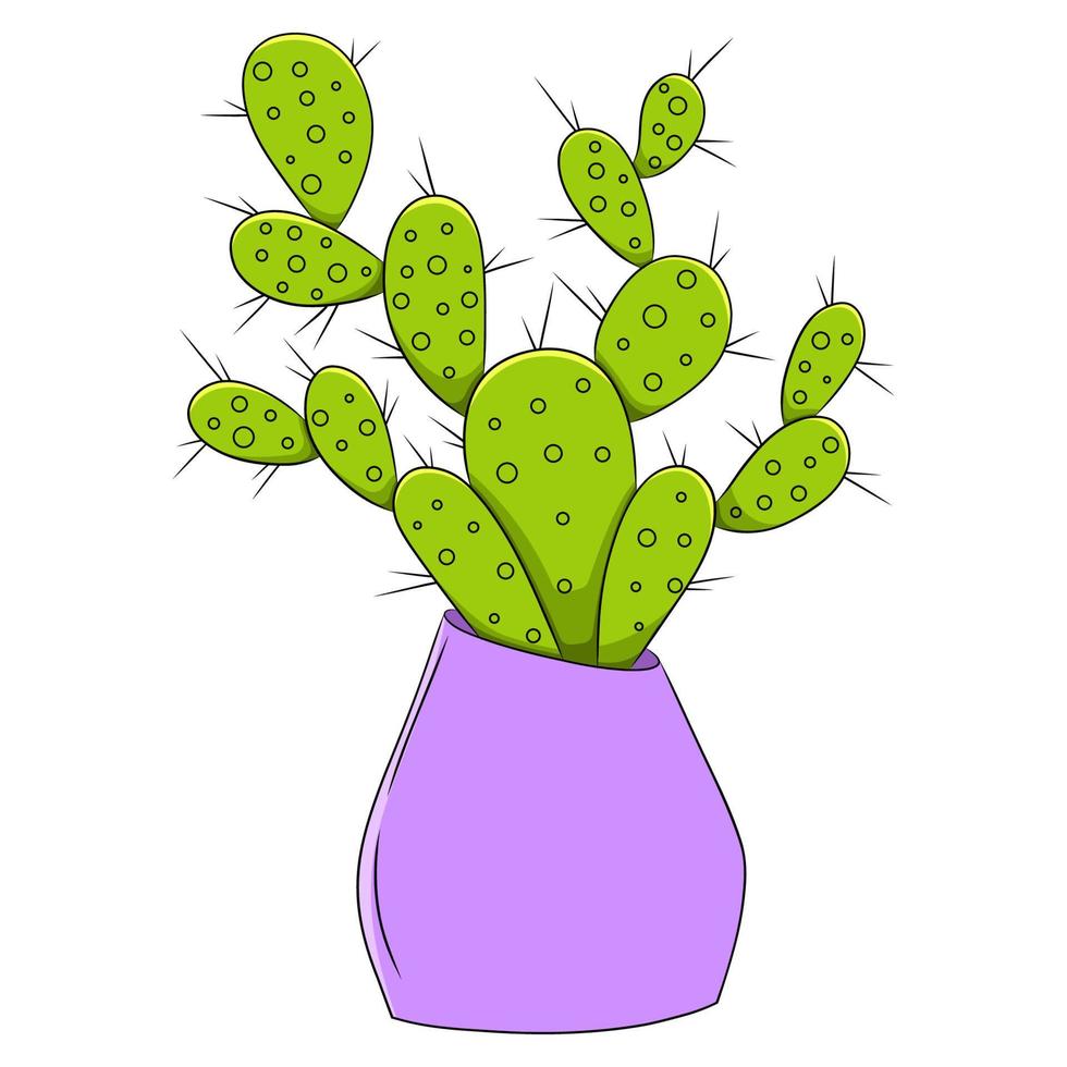 färgglada kaktus doodle illustration set. vektor