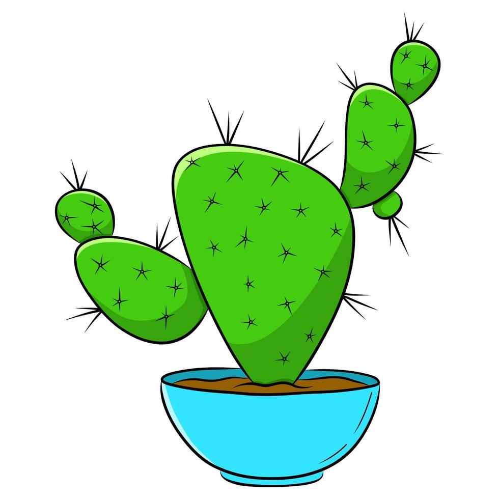 bunter kaktus-doodle-illustrationssatz. vektor