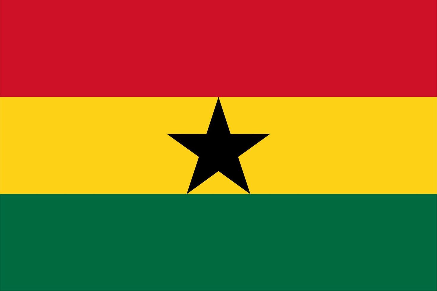 ghana-flagge, flagge von ghana-vektorillustration vektor