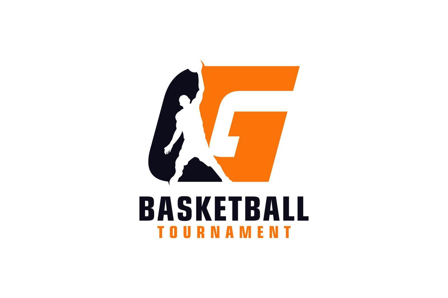 bokstaven g med basketlogotypdesign. vektor designmall element för sport team eller företagsidentitet.