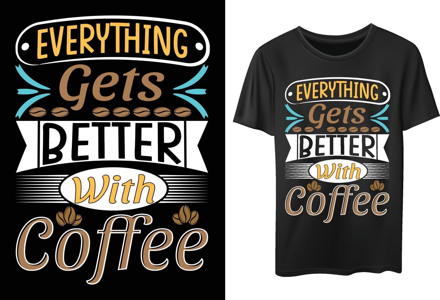 premium kaffetypografi t-shirtdesign för kaffeälskare vektor