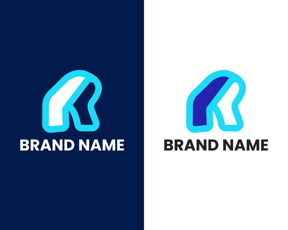 bokstaven r modern logotyp formgivningsmall vektor