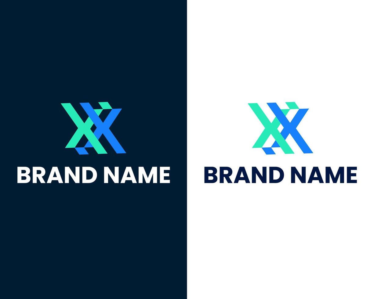 bokstaven x och x modern logotyp designmall vektor