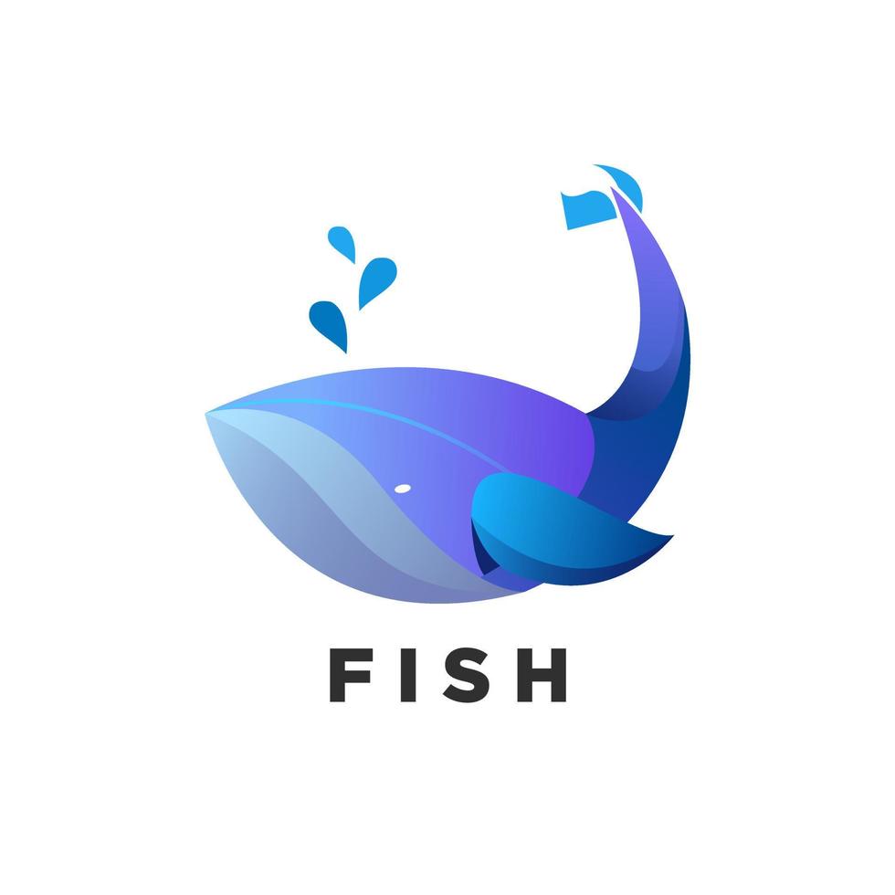 fisk logotyp djur färgglad design vektor