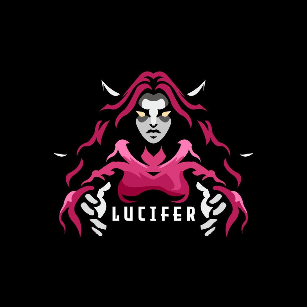 lucifer logotyp maskot färgglad design vektor