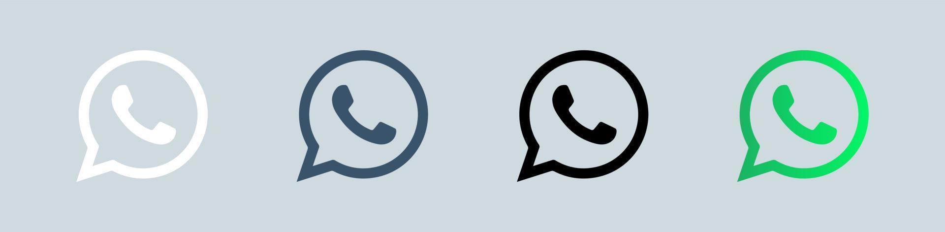 WhatsApp-Icon-Set. Messaging-Anwendungslogotyp. vektor