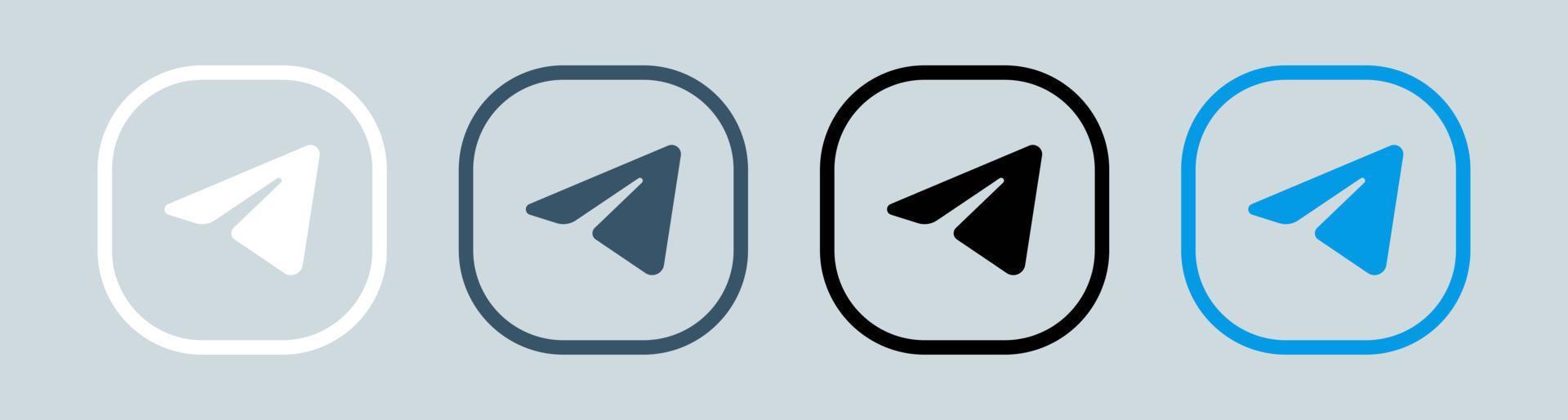Telegramm-Logo in quadratischer Linie. beliebte Messaging-App-Logo-Vektorillustration. vektor