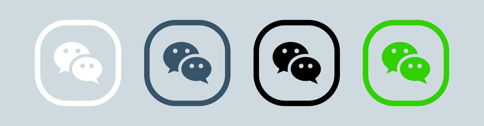 Wechat-Logo in quadratischer Linie. Messaging-Apps Logo-Vektor-Illustration. vektor