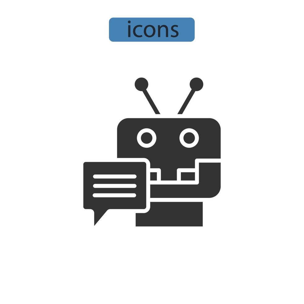 Chatbot-Symbole symbolisieren Vektorelemente für das Infografik-Web vektor