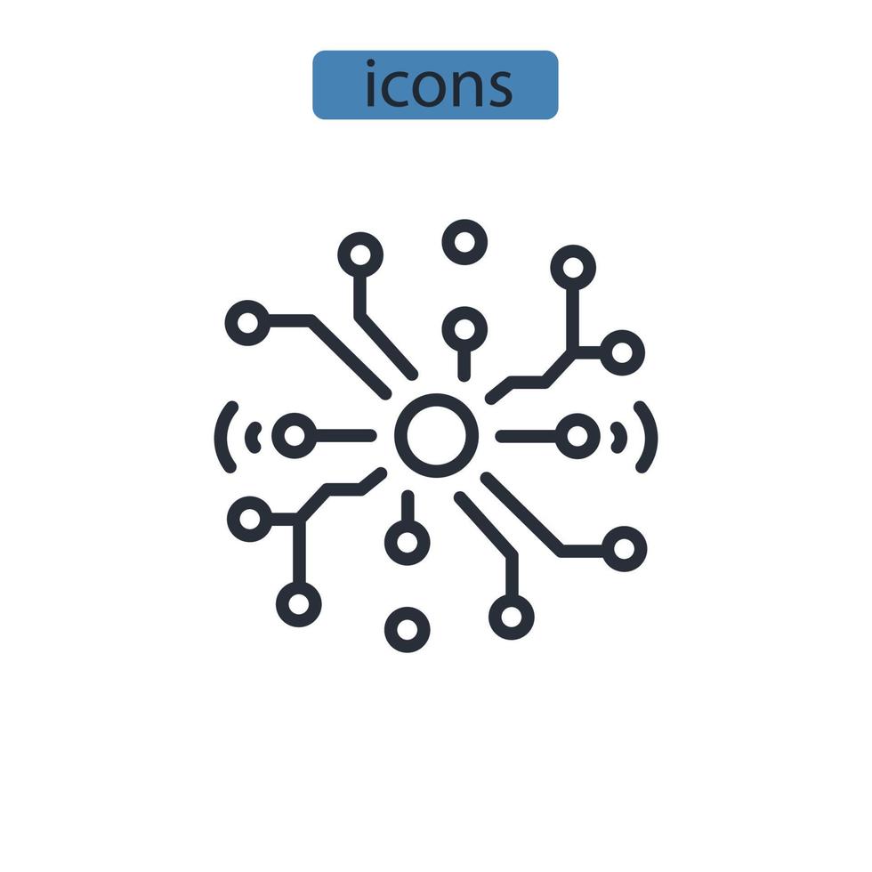 neurala nätverk ikoner symbol vektor element för infographic webben