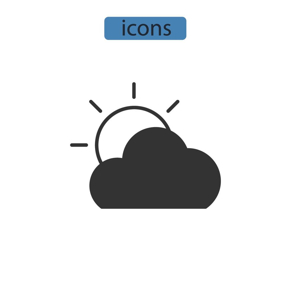 solen ikoner set. sun pack symbol vektorelement för infographic webben vektor