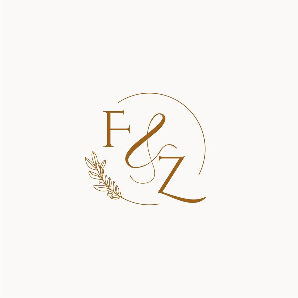 fz första bröllop monogram logotyp vektor