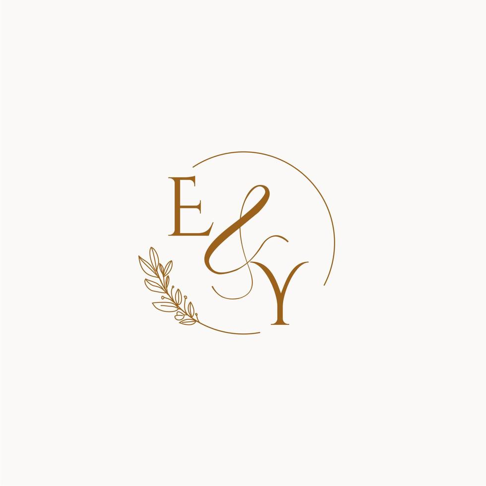 ey första bröllop monogram logotyp vektor