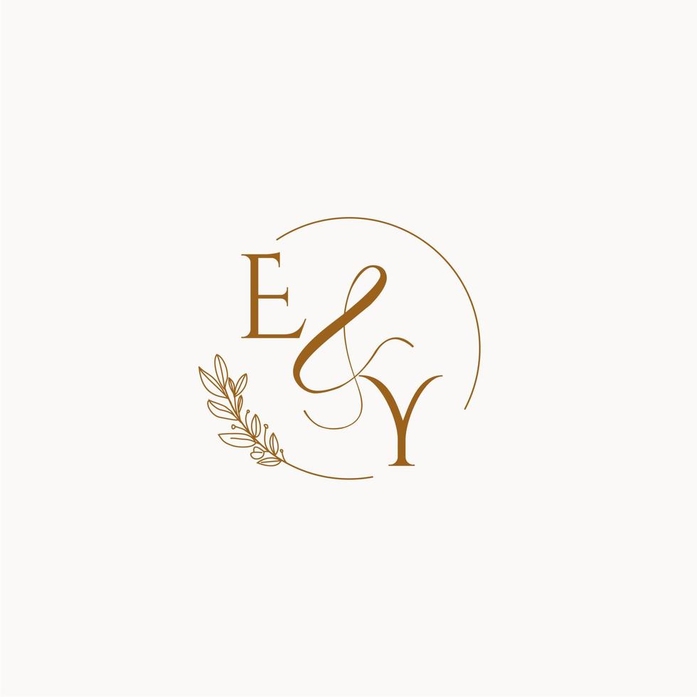 ey anfängliches Hochzeitsmonogramm-Logo vektor