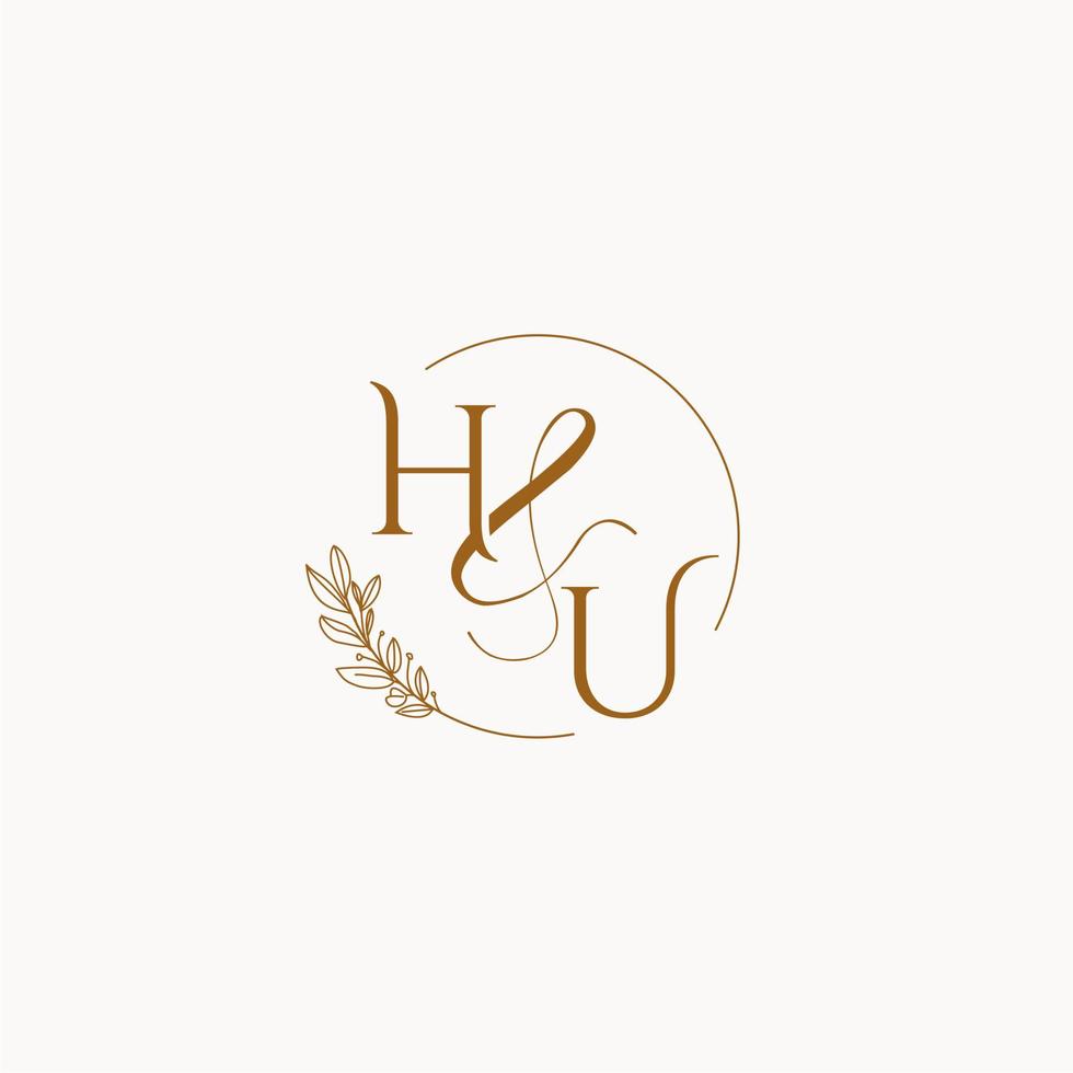 hu initiales hochzeitsmonogrammlogo vektor