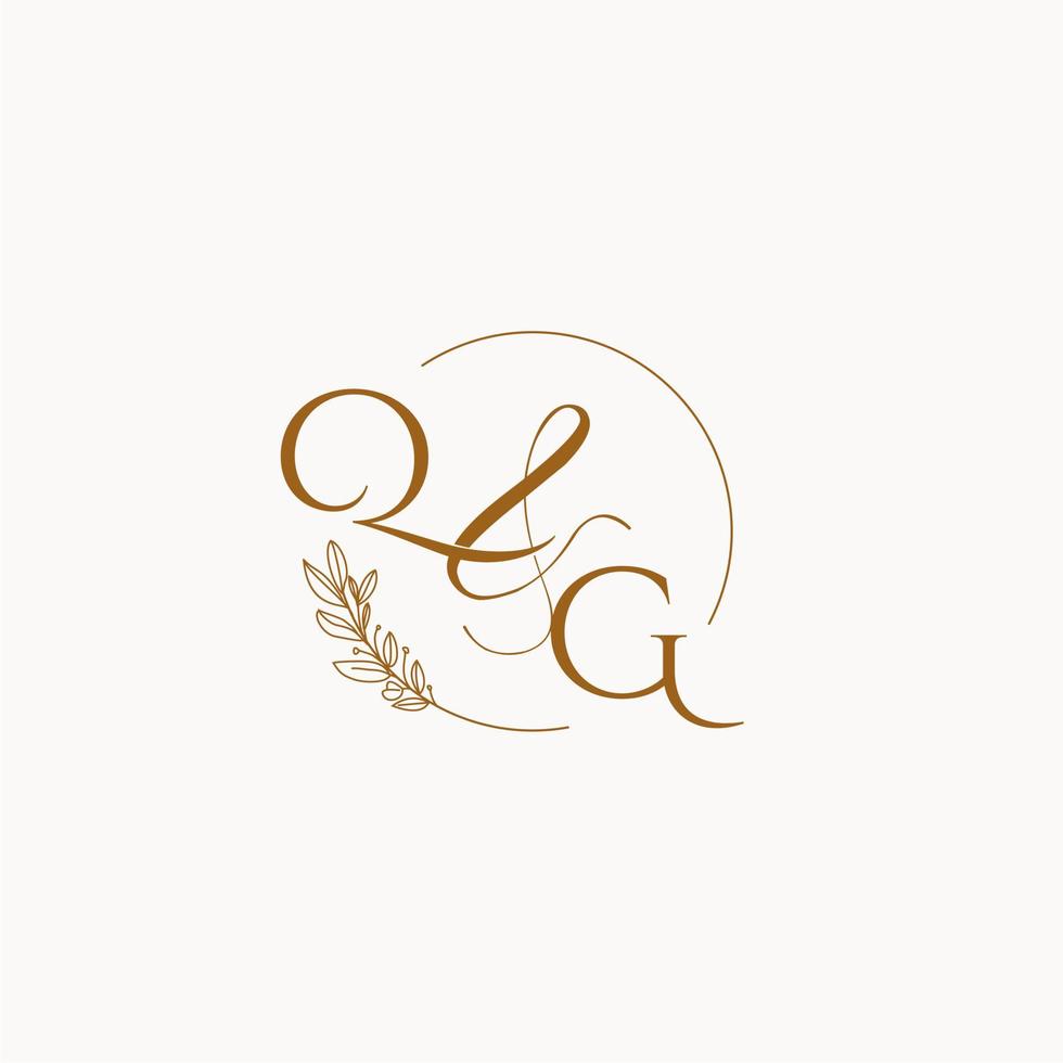 qg första bröllop monogram logotyp vektor