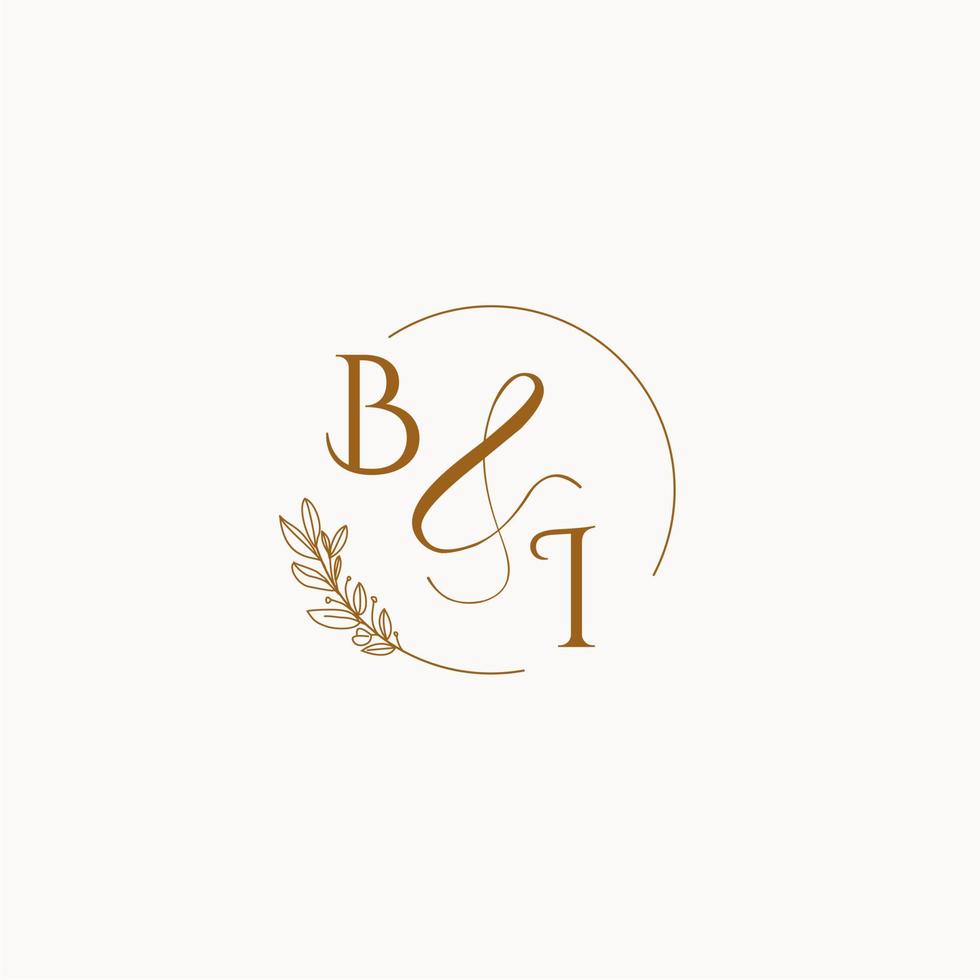 bi initial bröllop monogram logotyp vektor