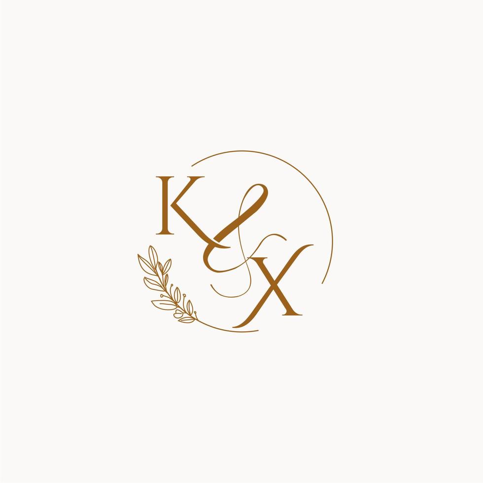 kx initial bröllop monogram logotyp vektor