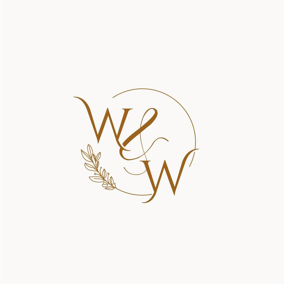 ww första bröllop monogram logotyp vektor