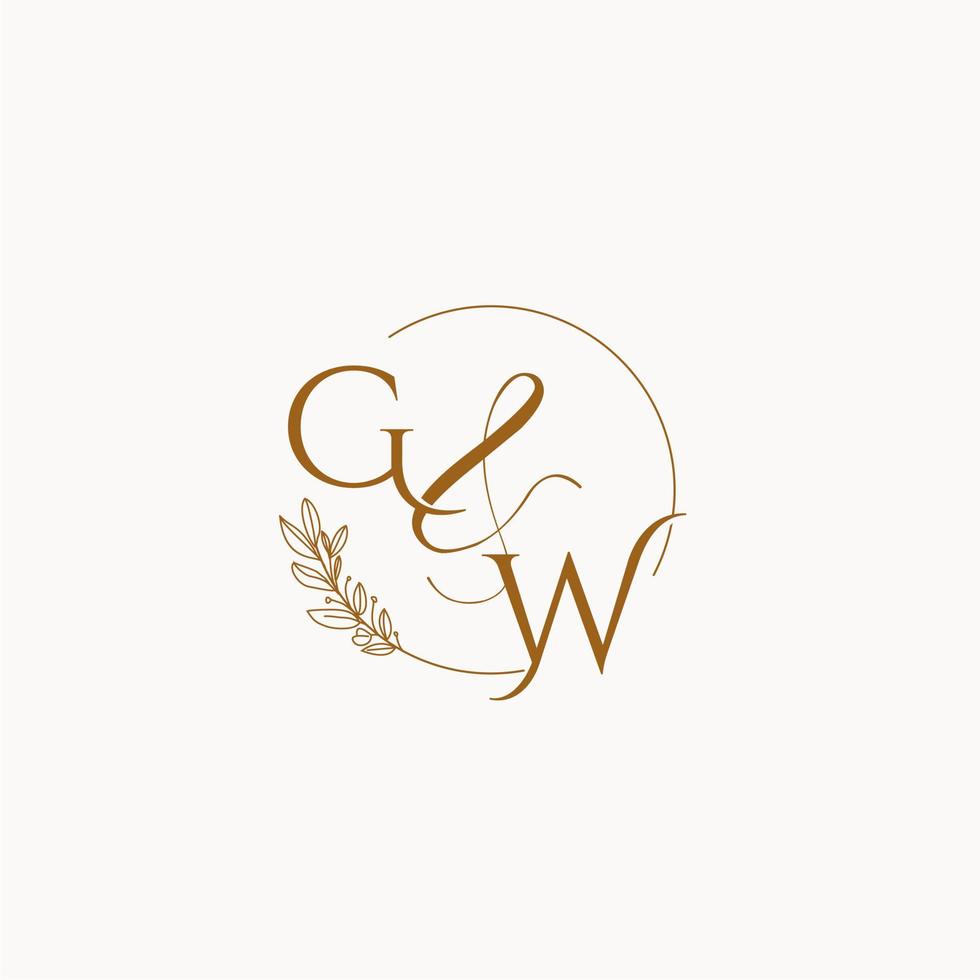 gw initiales hochzeitsmonogrammlogo vektor