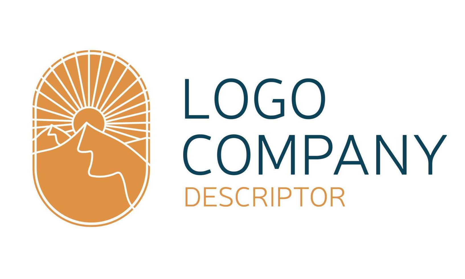 berg, äventyr, cypress och sol logotyp design inspiration för äventyrsresor vektor