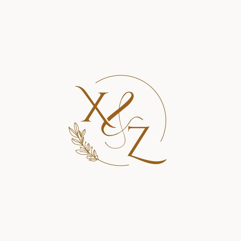xz anfängliches Hochzeitsmonogramm-Logo vektor