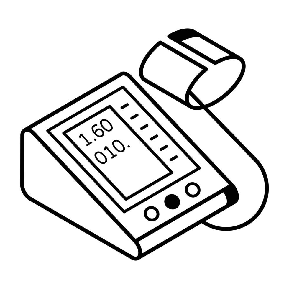 moderne handgefertigte isometrische ikone der bp-maschine vektor