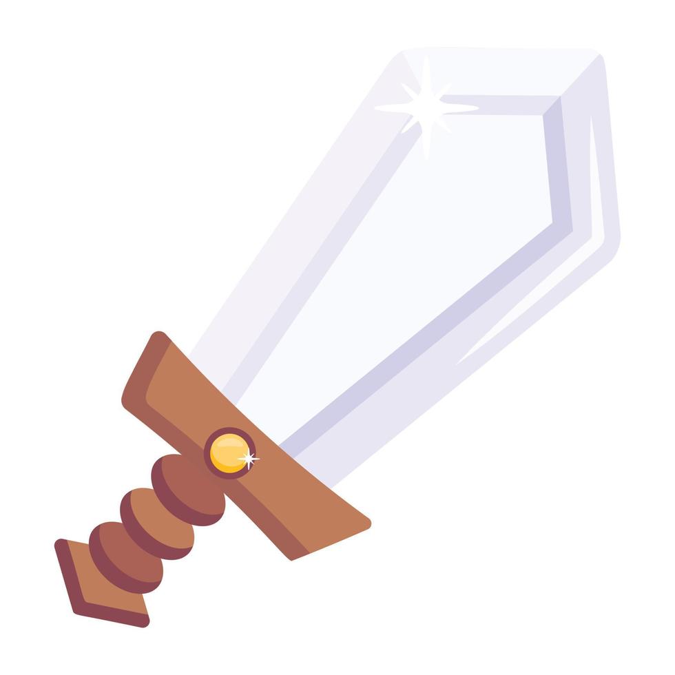 premium platt redigerbar ikon av svärd vektor