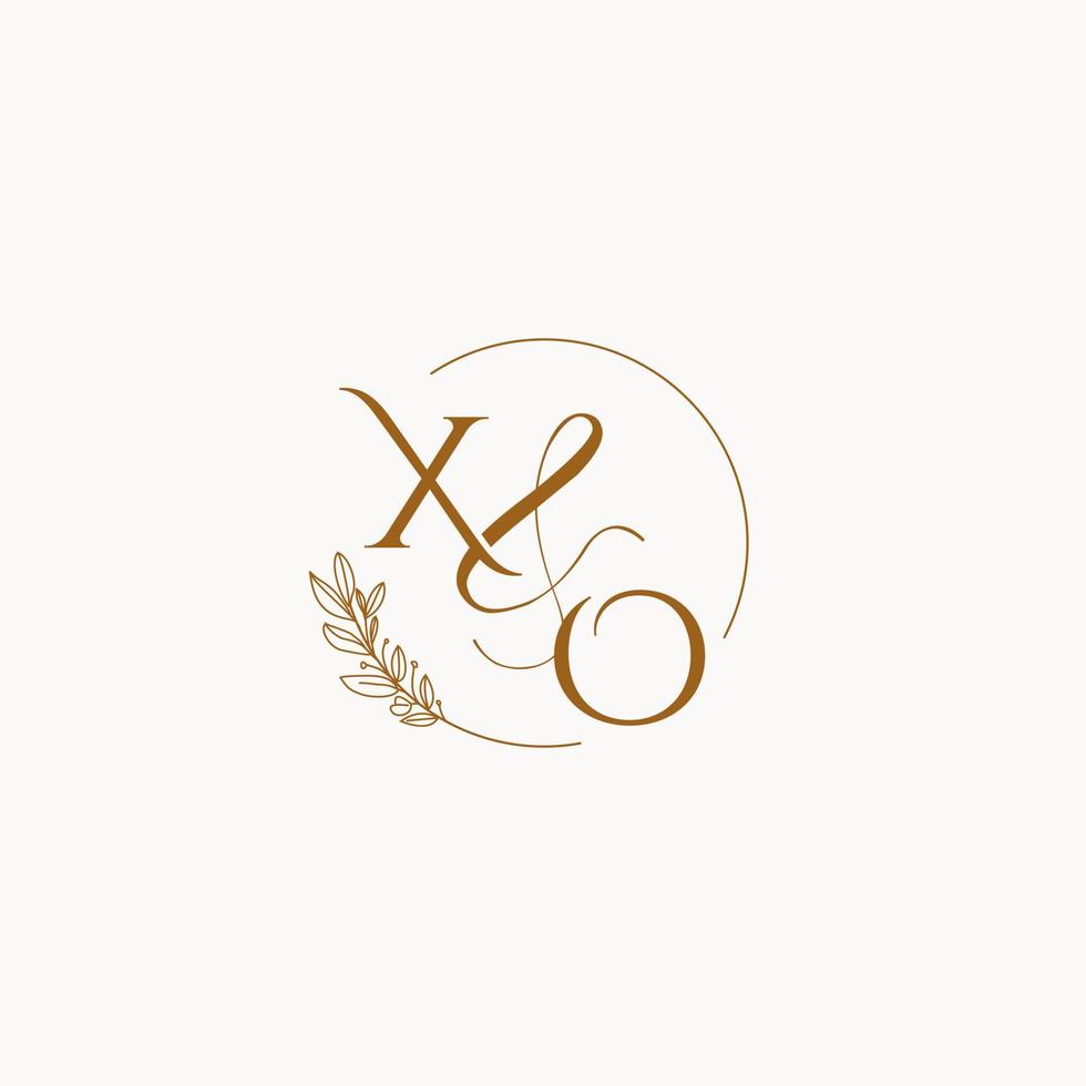 xo anfängliches Hochzeitsmonogrammlogo vektor