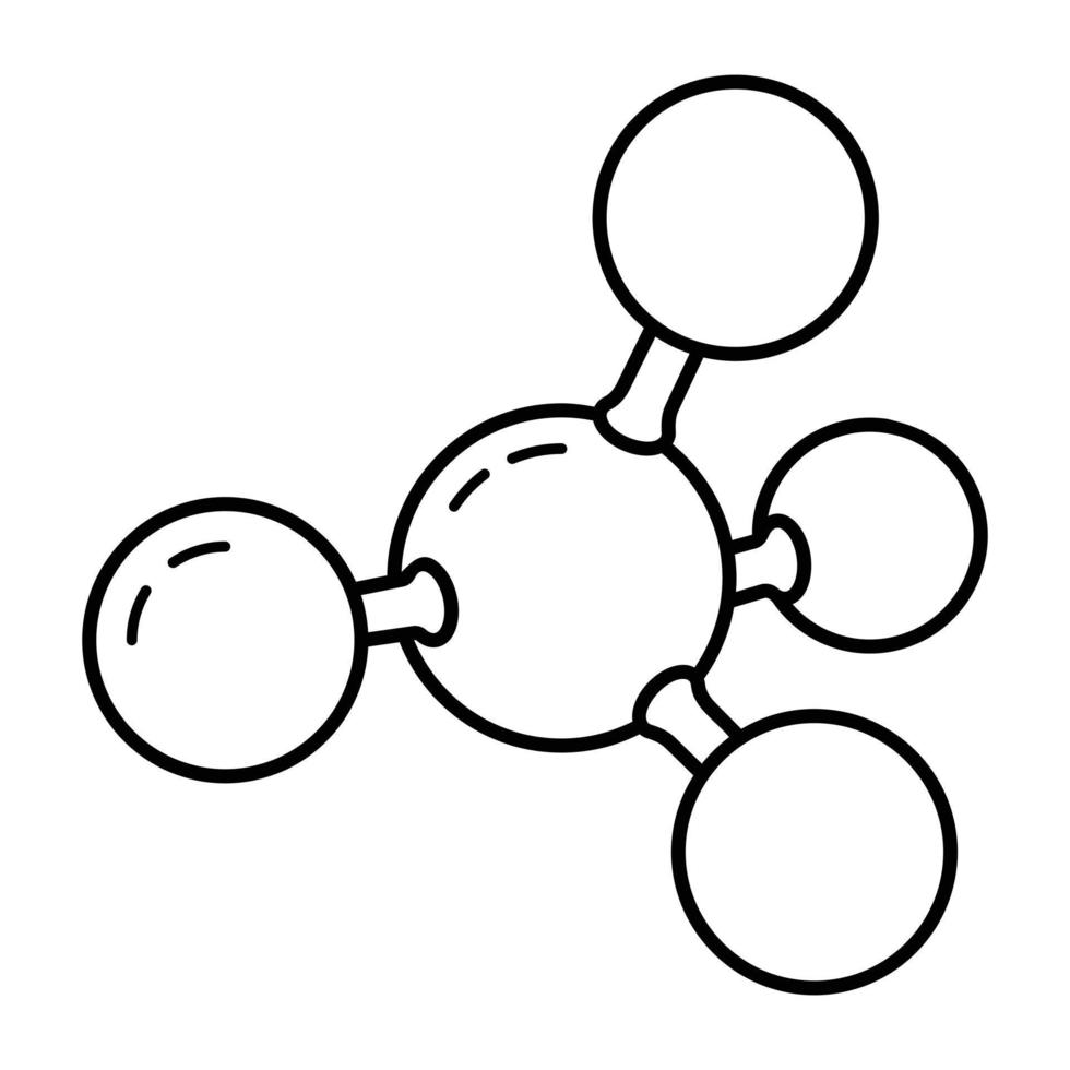en molekylikon i linjedesign vektor