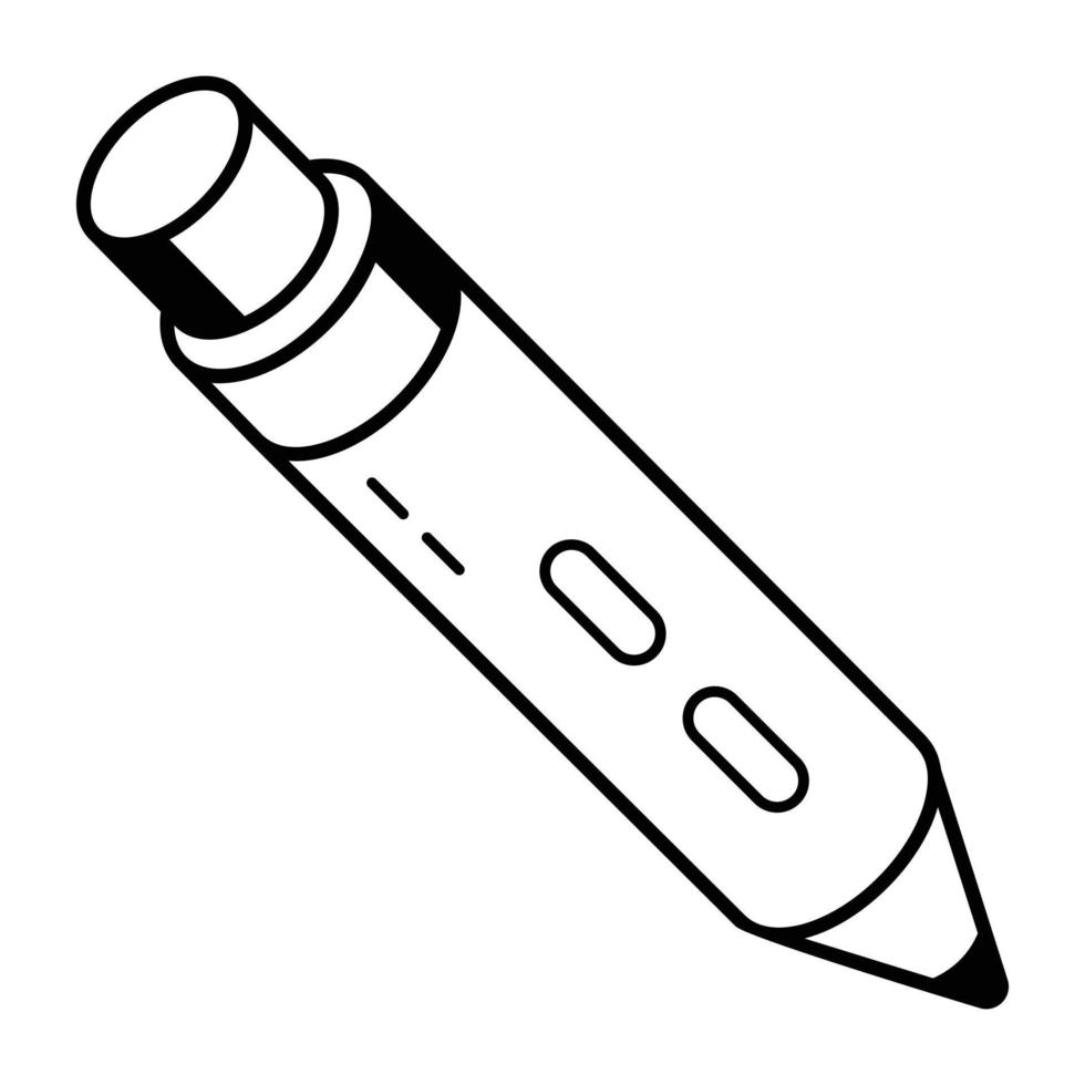 Schreibwerkzeug, Liniensymbol eines Bleistifts vektor
