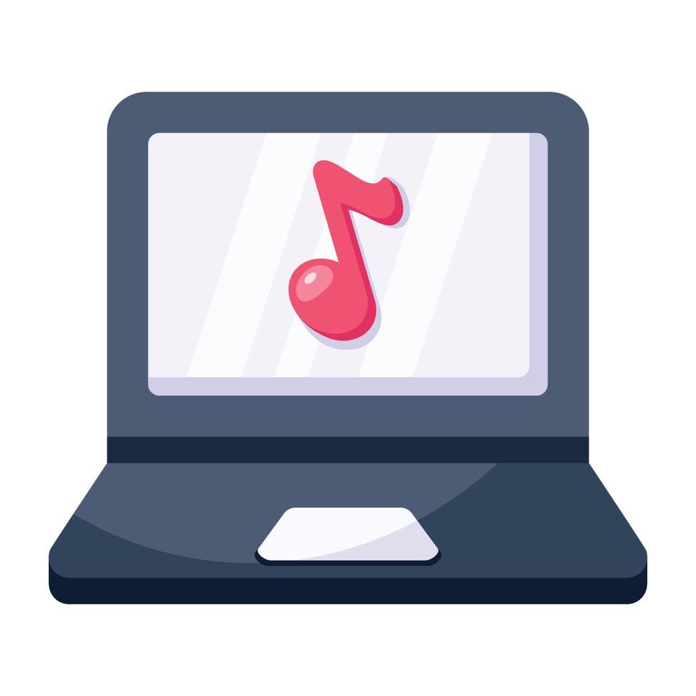 ein Online-Musik-Flat-Icon-Download vektor