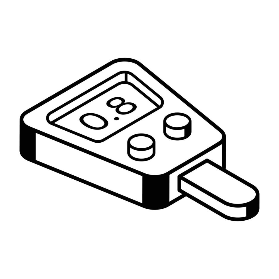 en isometrisk linjeikon av en glukometer vektor