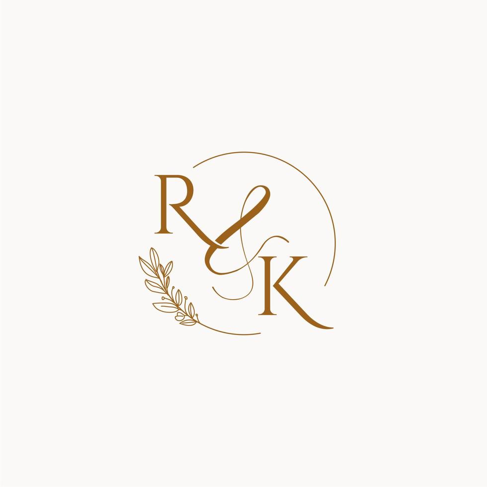 rk första bröllop monogram logotyp vektor