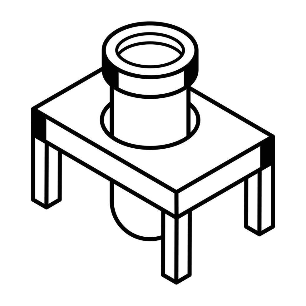 en isometrisk ikon för labbbordslinje vektor